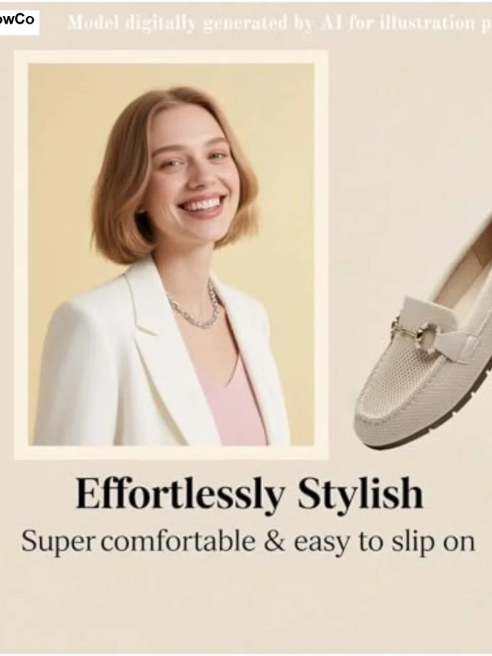 Women's Knit Slip On Loafers Memory Foam Arch Support Breathable Mesh Work